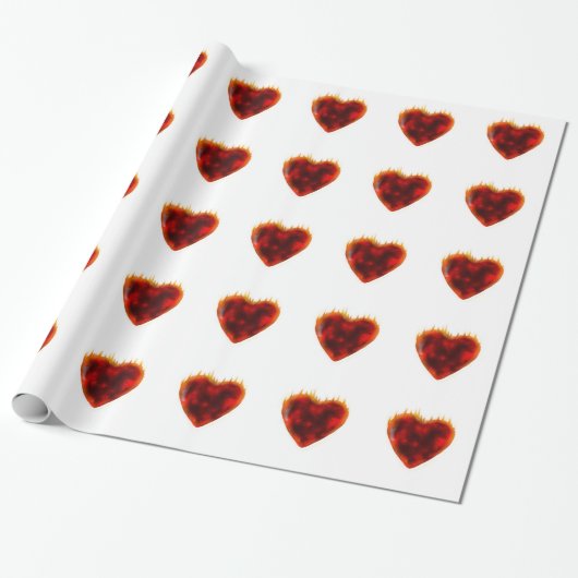 Flaming Heart Cadeaupapier (Uitgerold)