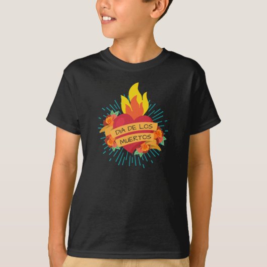 Flaming Heart Dia de los Muertos | Shirts (Voorkant)
