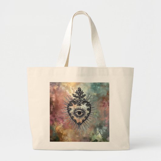 Flaming Heart Jumbo Tote Bag (Voorkant)