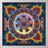 Flaming Heart Mandala Poster (Voorkant)