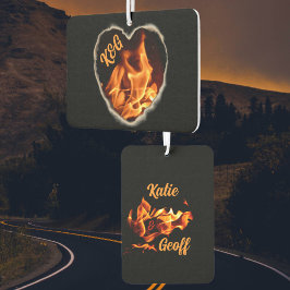Flaming Heart of Fire Initialen en namen Luchtverfrisser
