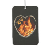 Flaming Heart of Fire Initialen en namen Luchtverfrisser (Voorkant)