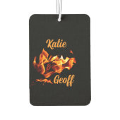 Flaming Heart of Fire Initialen en namen Luchtverfrisser (Achterkant)