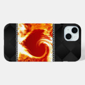 Flaming Heart op zwart satijn Case-Mate iPhone Case (Achterkant (horizontaal))