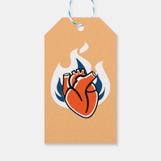 Flaming Heart Oranje Crush Cadeaulabel (Achterkant)
