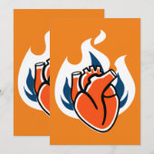 Flaming Heart Oranje Crush Kaart (Voorkant / Achterkant)