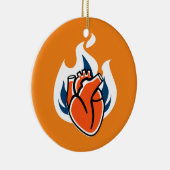 Flaming Heart Oranje Crush Keramisch Ornament (Rechts)