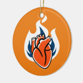 Flaming Heart Oranje Crush Keramisch Ornament (Links)
