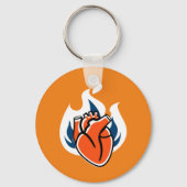 Flaming Heart Oranje Crush Sleutelhanger (Voorkant)