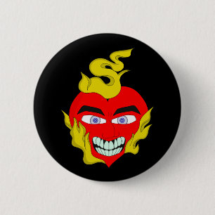 Flaming Heart Ronde Button 5,7 Cm