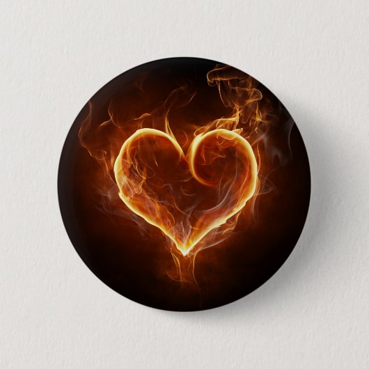 Flaming Heart Ronde Button 5,7 Cm (Voorkant)