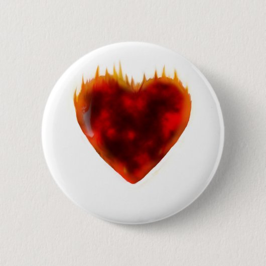 Flaming Heart Ronde Button 5,7 Cm (Voorkant)