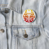Flaming Heart Skull Pin Ronde Button 5,7 Cm (In situ)