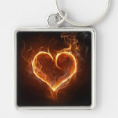 Flaming Heart Sleutelhanger (Voorkant)