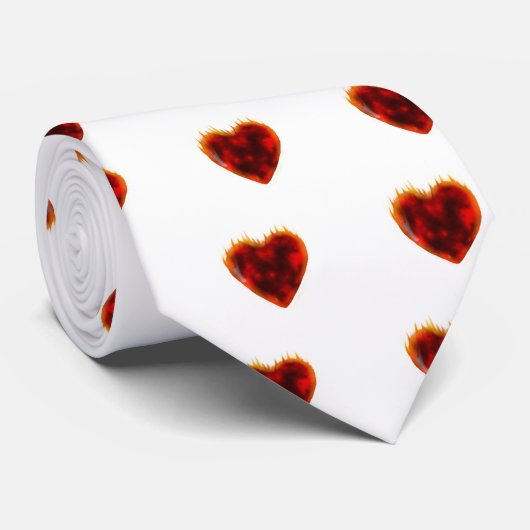 Flaming Heart Stropdas (Opgerold)