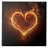 Flaming Heart Tegeltje (Voorkant)
