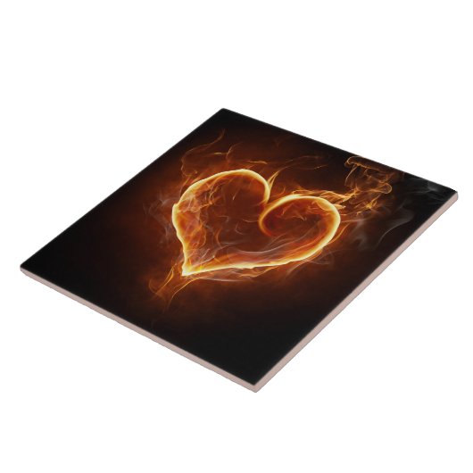 Flaming Heart Tegeltje (Zijkant)