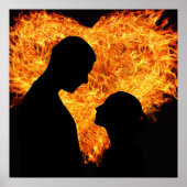 Flaming Heart Valentijnsdag Poster (Voorkant)