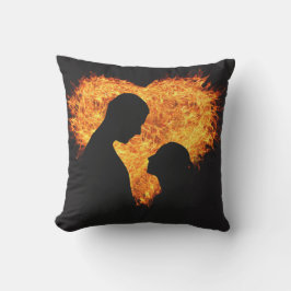 Flaming Heart Valentijnsdag Vierkante Kussensloop Buitenkussen