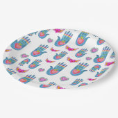 Flaming Hearts & Handen Waterverf Valentijnse  Lie Papieren Bordje (Gekanteld)