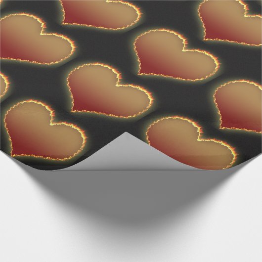 Flaming Hearts Pattern Cadeaupapier (Hoek)