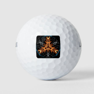 Flaming Heavy Metal Style Mandala Golfballen