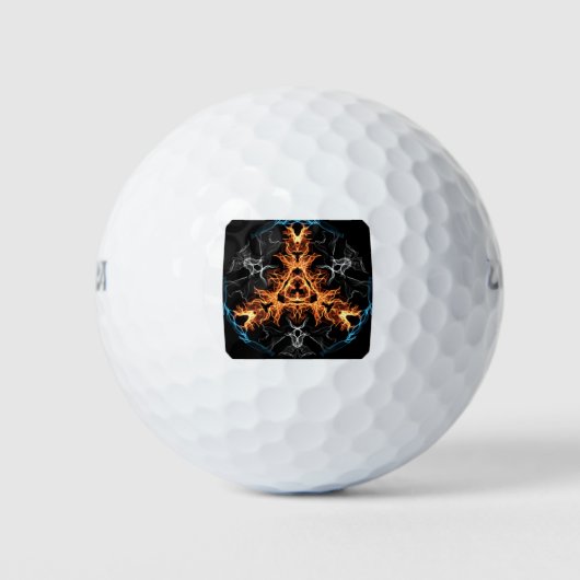 Flaming Heavy Metal Style Mandala Golfballen (Voorkant)