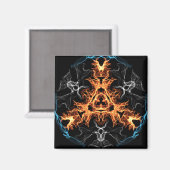 Flaming Heavy Metal Style Mandala Magneet (Voorkant / Achterkant)