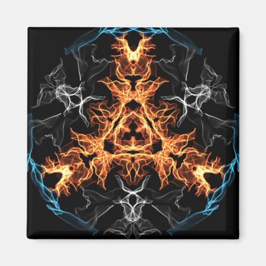 Flaming Heavy Metal Style Mandala Magneet (Voorkant)