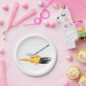 Flaming Hockey Puck Papieren Bordje (Feest)