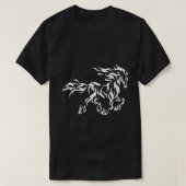 Flaming Horse Tribal Art Design – Vet en fel T-shirt (Design voorkant)
