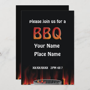 Flaming Hot BBQ Invitation Kaart