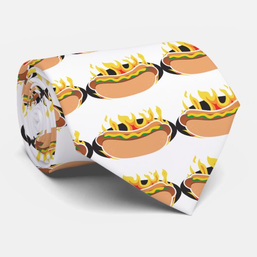 Flaming Hot Dog Stropdas (Opgerold)