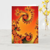 Flaming Hot Dubbele Spiraal Groeten Kaart (Gele Bloem)