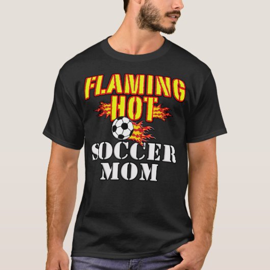 Flaming Hot Soccer Mam basketball-cadeau T-shirt (Voorkant)