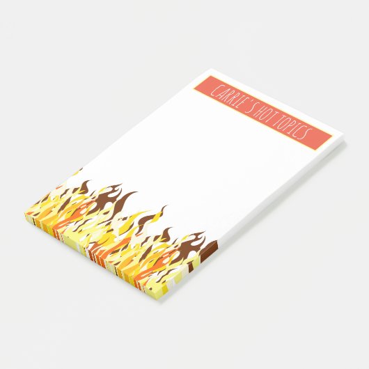 Flaming Hot Topics| Persoonlijke Kantoor Post-it® Notes (Schuin)