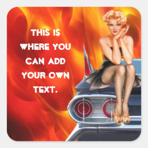Flaming Hot Vierkante Sticker