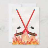 Flaming Ice Hockey Skating Party Uitnodigingen (Achterkant)