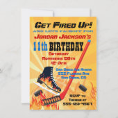 Flaming Ice Hockey Skating Party Uitnodigingen (Voorkant)