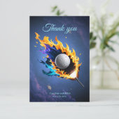 Flaming Intensity: de golfbal in actie. Bedankkaart (Staand voorkant)