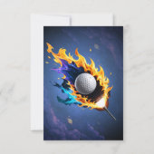 Flaming Intensity: de golfbal in actie. Bedankkaart (Achterkant)