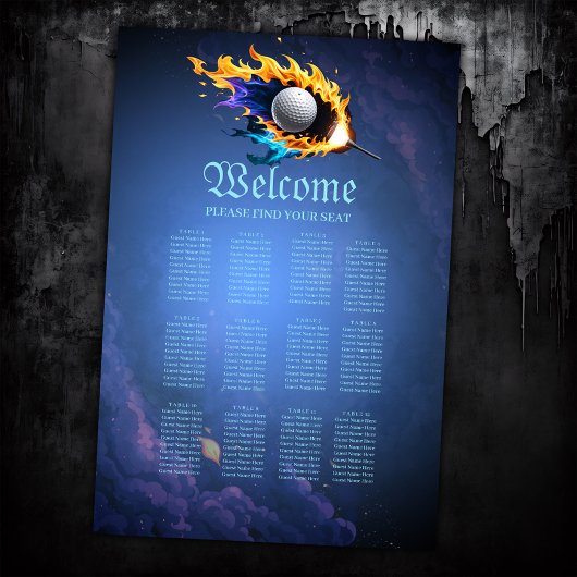 Flaming Intensity: de golfbal in actie. Poster