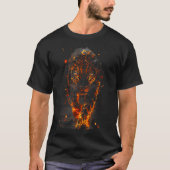 Flaming Jaguar Fierce Leopard Wild Fire Animal Sri T-shirt (Voorkant)
