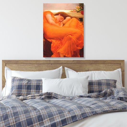Flaming June, 1895 by Lord Frederic Leighton Canvas Afdruk (Insitu (Slaapkamer))