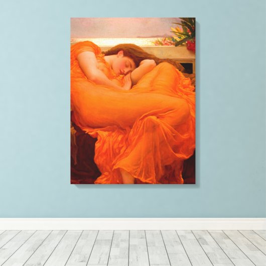 Flaming June, 1895 by Lord Frederic Leighton Canvas Afdruk (Insitu (Houten vloer))