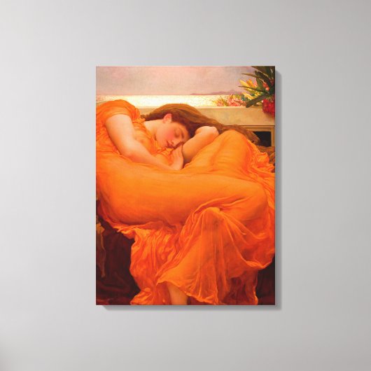 Flaming June, 1895 by Lord Frederic Leighton Canvas Afdruk (Voorkant)