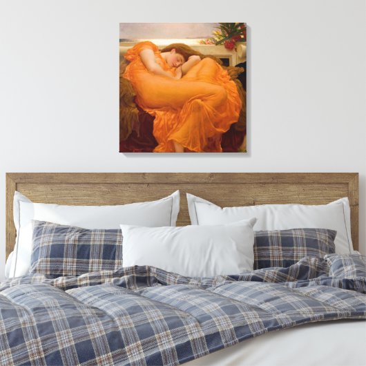 Flaming June (door Frederic Leighton) Canvas Afdruk (Insitu (Slaapkamer))