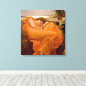 Flaming June (door Frederic Leighton) Canvas Afdruk (Insitu (Houten vloer))