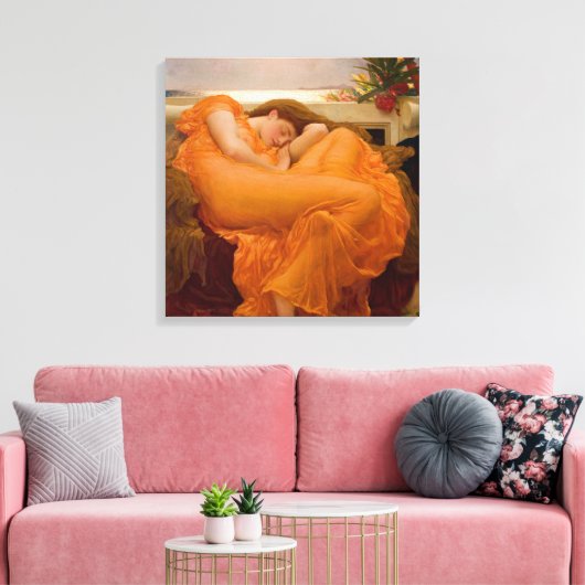 Flaming June (door Frederic Leighton) Canvas Afdruk (Insitu (Woonkamer))