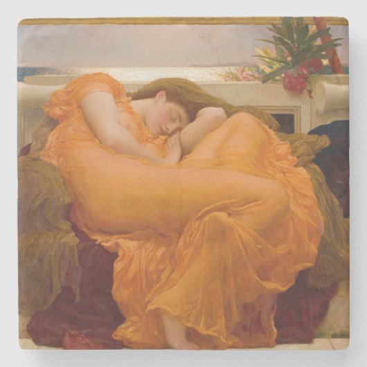 Flaming June (door Frederic Leighton) Stenen Onderzetter (Voorkant)